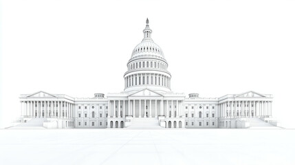 Iconic Capitol Building: Neoclassical Landmark and Civic Symbol of USA's Government and Democracy