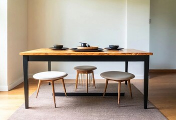 A beautifully set table displays dishes, inviting guests to enjoy a festive meal.