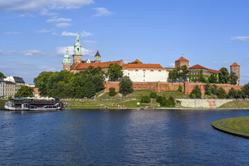 Krakau, Krakow, Fluss Weichsel, Königsschloss auf dem Wawel