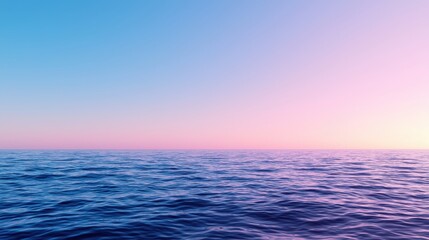 Obraz premium Serene Ocean at Sunset: Tranquil Sea and Colorful Sky, Peaceful Coastal Scene