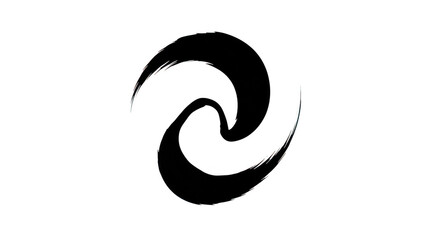 A minimalist brush stroke design in black and white style