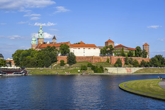 Krakau, Krakow, Fluss Weichsel, K&ouml;nigsschloss auf dem Wawel