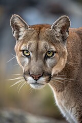 Mountain Lion Close-Up in Natural Habitat During Daylight Generative AI