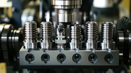 A section of a steel rolling mill producing perfectly shaped steel rods.