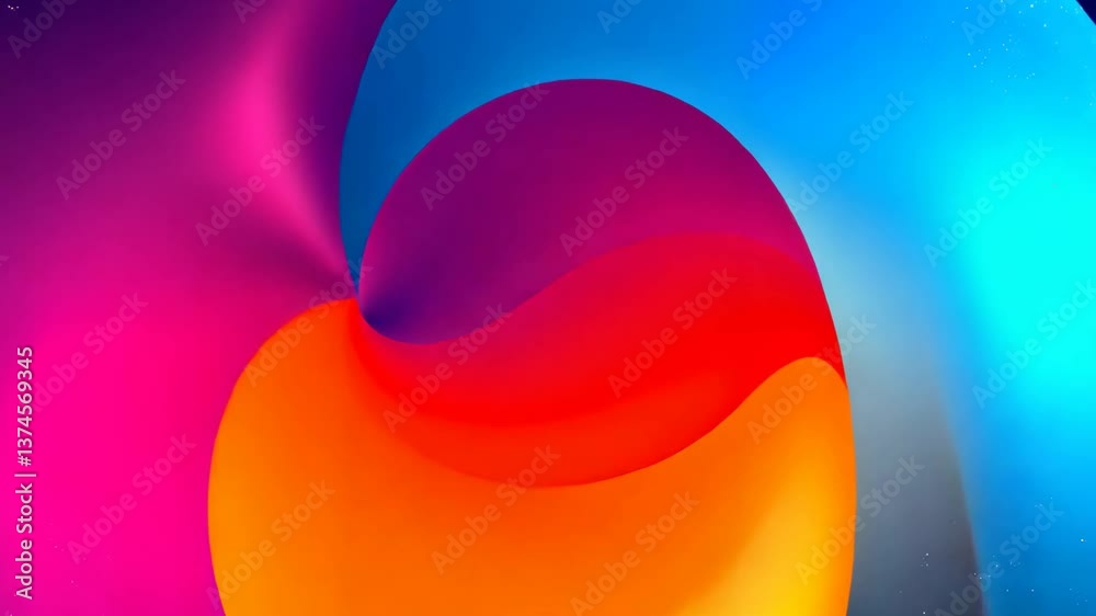 Aufkleber a colorful background with a red spot in the middle. the background is blue and orange. there are so