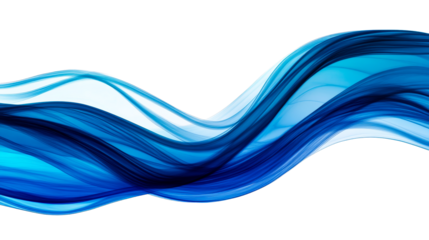 Abstract blue wavy lines background texture, cut out transparent