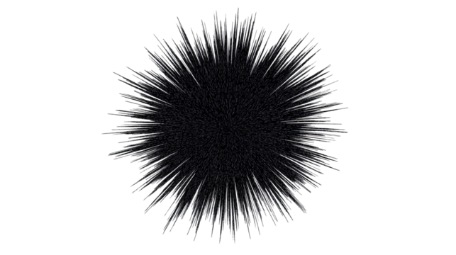 Abstract burst of spiky white rays, cut out transparent - Powered by Adobe
