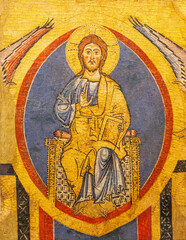 Ascension of Christ on a cross fragment, Italy, probably Umbria, 13th century, tempera and gold...