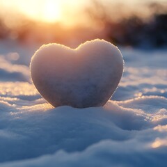 Fototapeta premium Frozen love symbol in the beauty of winter picture