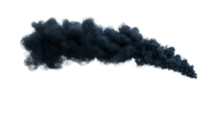 Dark Cloud of Smoke, pollution, fumes, toxic, isolated, cut out transparent