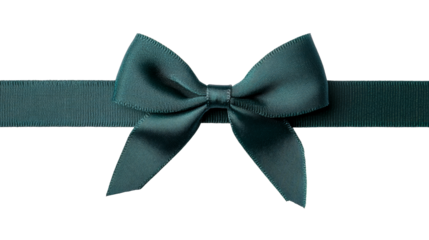 Bow of ribbon, teal color and design, gift concept , cut out transparent