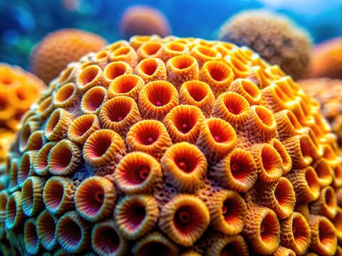 Osculum, Marine Biology, Sea Life, Coral, Underwater, Nature, Anatomy, Close-up, Detail, Ocean, Coral Reefs, Bioluminescence