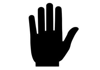 Obraz premium Calm Stop Hand Gesture Silhouette Vector for Boundaries and Pause