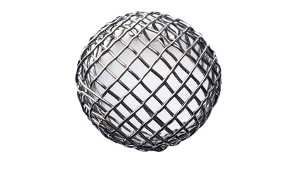 wire mesh ball on transparent background