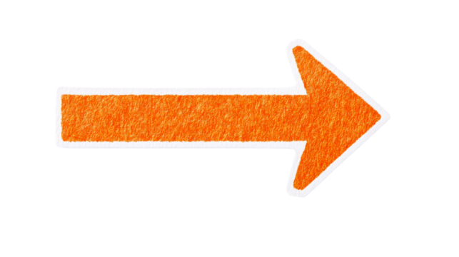 Arrow, pointer symbol, direction indicator for business, cut out transparent