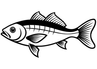 Vector illustration of a fish on a white background