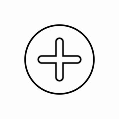 Plus circle icon vector sign