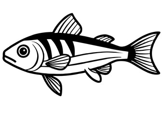 Simple vector illustration of a fish on a white background
