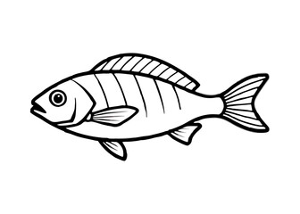Vector illustration of a fish swimming in the ocean