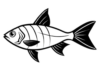 Simple vector illustration of a fish on a white background