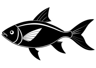 Vector illustration of a fish in the ocean with marine life and aquatic elements