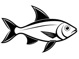 Vector illustration of a fish isolated on a white background with marine and aquatic elements