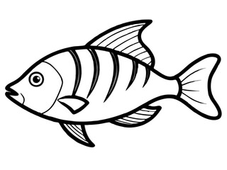 Vector illustration of a fish on a white background