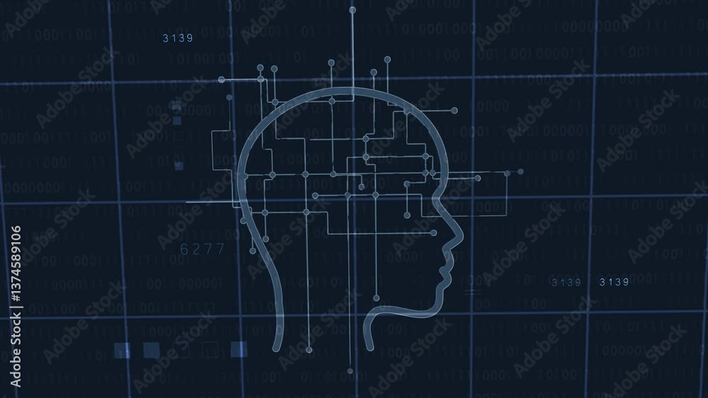Aufkleber Abstract artificial intelligence technology of big data