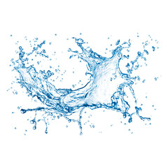 Water splash isolated on a white background. A hig quality PNG image capturing the dynamic motion of clear, fresh water, symbolizing purity, freshness, and energy. Perfect for design.