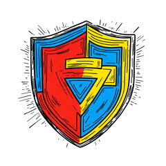 Bold & Secure: A Hand-Drawn Shield Icon