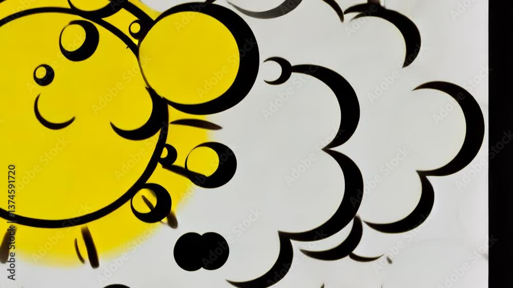 Poster A yellow and white background with a bunch of bubbles. The bubbles are in different sizes and shapes