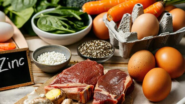 Food contains zinc. Selective focus Nature