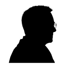 silhouette of an old man, old man - vector illustration	