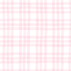 Pink Plaid Gingham Hand Drawn Background Pattern Overlay