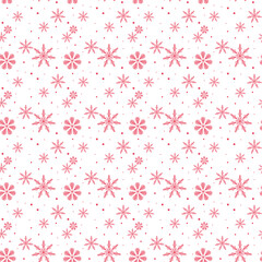 Red snowflake seamless pattern on transparent background eps10
