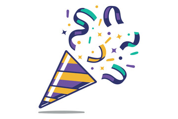 Confetti. Party element. Birthday party accessories. Flat vector in cartoon style, vector illustration.