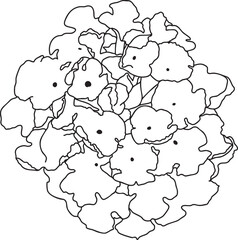 Lantana Camara Flower outline vector illustration Hand-drawn botanical line art Great for wedding decor, invitation, coloring books or cards.