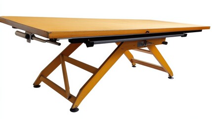Versatile Yellow Drafting Table with Adjustable Height and Smooth Surface for Creative Projects, Design, Art, Architecture, and More in a Studio Environment