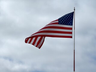 American flag waving in the wind