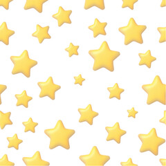 seamless pattern with yellow stars on White Background. Vector