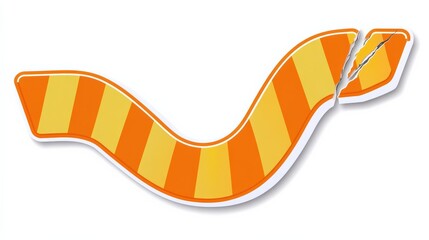 Vibrant Orange and Yellow Wavy Ribbon with a Tear, Ideal for Creative Designs and Artistic Projects, Symbolizing Change, Movement, and Energy in Visual Media