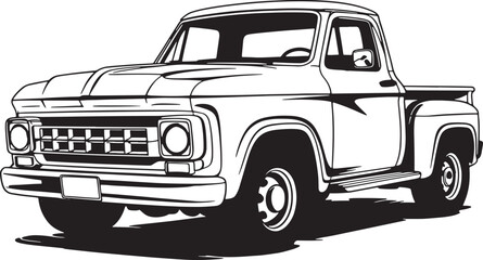 Vintage Pickup Truck Vector Illustration