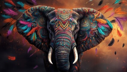 Free photo of an animal elephant with wild patterns and decoration