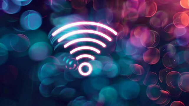 WLAN Symbol auf digitalem Hintergrund