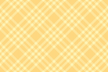 Tan vector tartan pattern, mother background fabric plaid. Tidy seamless textile texture check in amber and light colors.