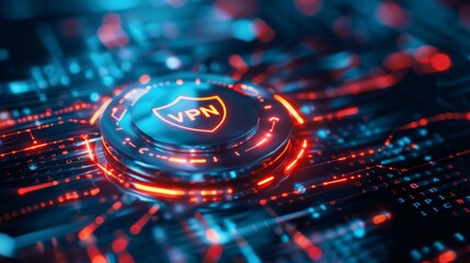 Visual representation of online security technology showcasing a shield symbol with glowing elements