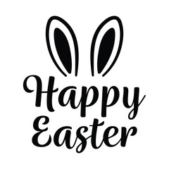Happy Easter Bunny Ears Simple Sticker