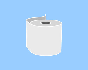 Simple, clean illustration of a roll of paper against a light blue background.  Perfect for concepts of new beginnings, fresh starts, or the potential for growth.