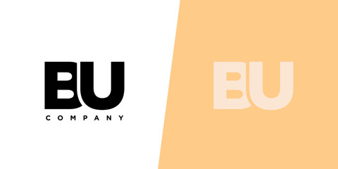 Letter B and U, BU logo design template. Minimal monogram initial based logotype.