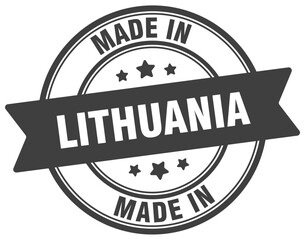 Made in Lithuania round sign. Made in Lithuania stamp.